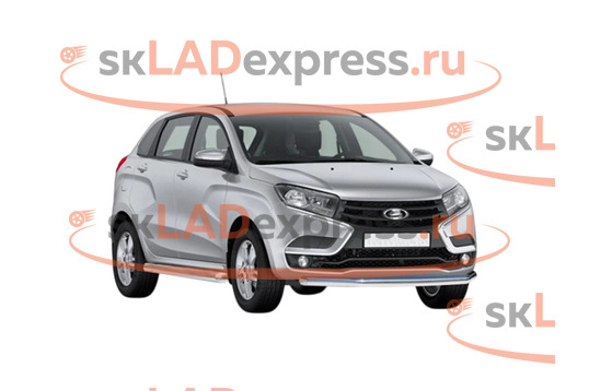 Защита порогов Труба d63,5 Техносфера на Лада Икс Рей_1