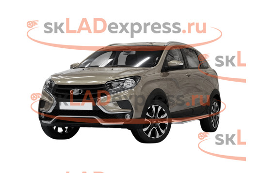 Защита порогов Труба d51, нержавеющая сталь ТехноСфера на Лада Икс Рей Кросс_1