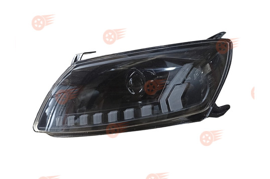 Блок-фара левая, маска Audi-Style, Bi-LED линза, динамический розжиг ДХО и поворотника ML на Лада Гранта_1