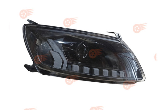 Блок-фара правая, маска Audi-Style, Bi-LED линза, динамический розжиг ДХО и поворотника ML на Лада Гранта_1
