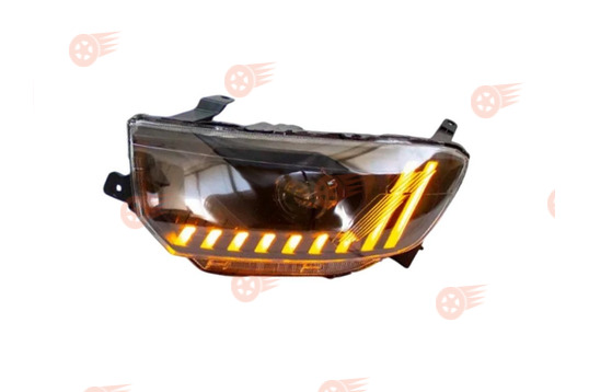 Блок-фара левая, маска Audi-Style, Bi-LED линза, динамический розжиг ДХО и поворотника ML на Лада Гранта FL_1