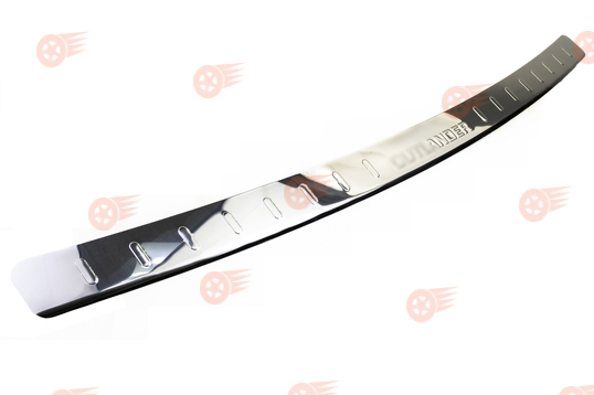 Накладка на задний бампер с надписью Mitsubishi Outlander 2007-2012 хромированная_1