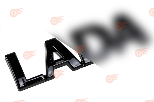 Шильдик надпись LADA старого образца, черный лак _1