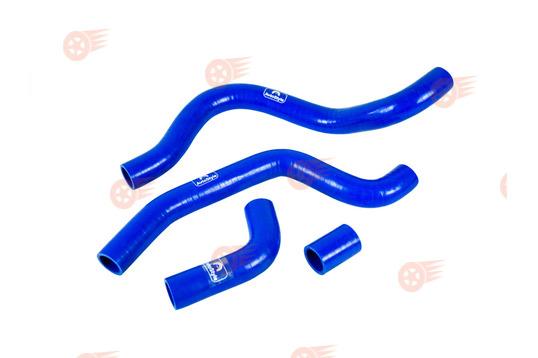 Патрубки радиатора силиконовые синие под терсмостат нового образца на ВАЗ 2110-2112 _1