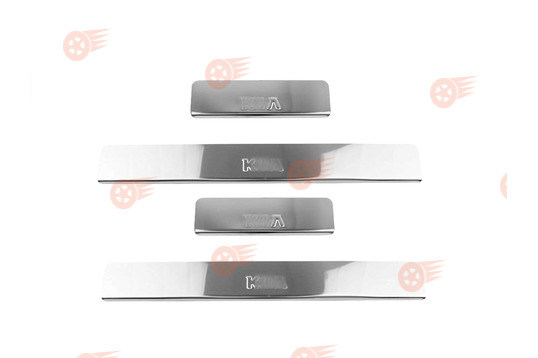 Накладки на пороги хромированные на KIA RIO до 2013 г._1