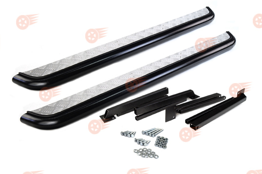 Защита порогов 51 мм с алюминиевой площадкой (ППК) на 3-дверную Лада Нива 4х4, Нива Легенд_1