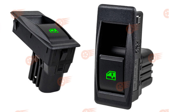 Комплект кнопок стеклоподъемника нового образца, зеленая подсветка, 2 шт АВАР на Лада Калина, Калина 2, Гранта_1