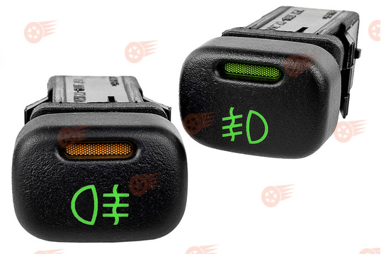 Комплект кнопок включения противотуманных фар и фонарей, зеленая подсветка на ВАЗ 2113-2115, Лада Калина, Шевроле Нива_1