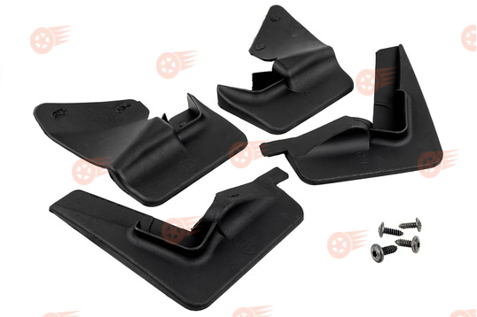 Комплект передних и задних резиновых брызговиков Rezkon на Лада Приора_1