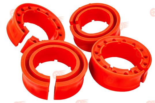 Комплект межвитковых проставок в пружины (автобаферов), красный полиуретан, 4 шт на Лада, Шевроле Нива, Renault, Datsun_1
