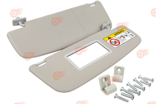 Комплект светлых солнцезащитных козырьков (пассажирский с зеркалом) с крепежом на Лада Калина 1_1