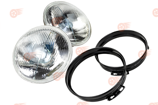 Комплект передних фар (стекло+отражатель) с черными ободками на Лада Нива 4х4, Нива Легенд_1