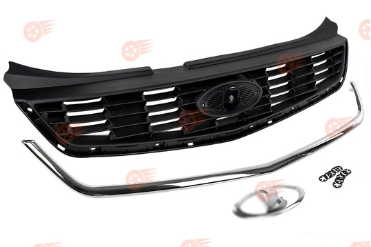 Комплект решетки радиатора с хромированным молдингом, шильдиком и крепежом на Лада Приора SE, Приора 2_1