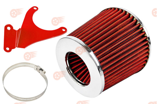 Комплект красного воздушного фильтра нулевого сопротивления с кронштейном на 16кл ВАЗ 2110-2112, 2113, 2114 Супер-Авто, Лада Гранта, Гранта FL, Калина, Калина 2, Приора_1
