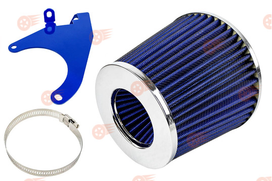 Комплект синего воздушного фильтра нулевого сопротивления с кронштейном на 8кл ВАЗ 2108-2115, Лада Гранта, Гранта FL, Калина, Калина 2, Приора инжектор_1
