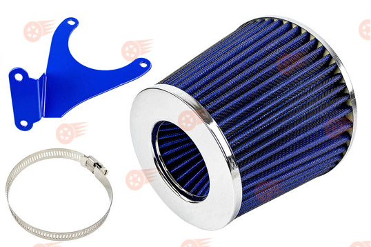 Комплект синего воздушного фильтра нулевого сопротивления с кронштейном на 16кл ВАЗ 2110-2112, 2113, 2114 Супер-Авто, Лада Гранта, Гранта FL, Калина, Калина 2, Приора_1