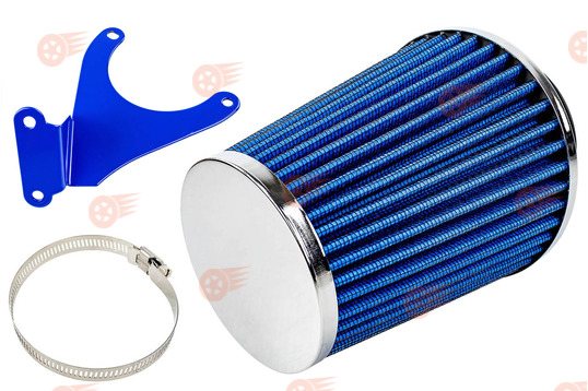Комплект синего закрытого воздушного фильтра нулевого сопротивления с кронштейном на 16кл ВАЗ 2110-2112, 2113, 2114 Супер-Авто, Лада Гранта, Гранта FL, Калина, Калина 2, Приора_1