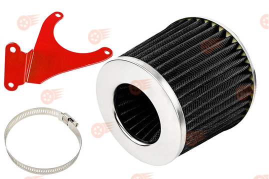 Комплект черного воздушного фильтра нулевого сопротивления с красным кронштейном на 16кл ВАЗ 2110-2112, 2113, 2114 Супер-Авто, Лада Гранта, Гранта FL, Калина, Калина 2, Приора_1