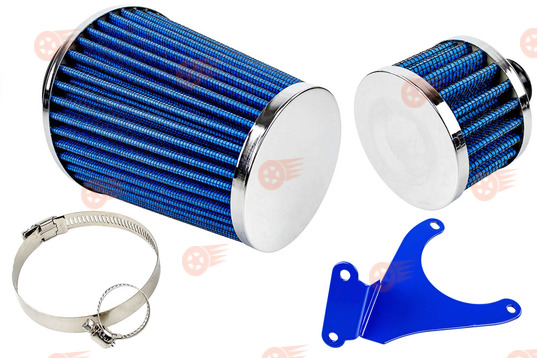 Комплект закрытых синих фильтров нулевого сопротивления (воздушный и картерных газов) с кронштейном на 16кл ВАЗ 2110-2112, 2113, 2114 Супер-Авто, Лада Гранта, Гранта FL, Калина, Калина 2, Приора_1