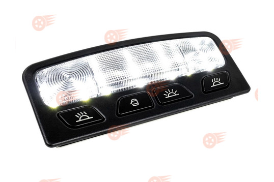 Черный тюнинг-плафон подсветки салона передний с большим разъемом в стиле Веста на Лада Приора, Калина, Калина 2, Гранта, Гранта FL, Datsun_1