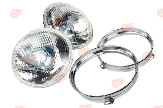Комплект передних фар (стекло+отражатель) с хромированными ободками на Лада Нива 4х4, Нива Легенд_1