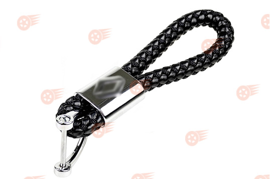 Брелок-петля плетеный черный на ключи Renault_1