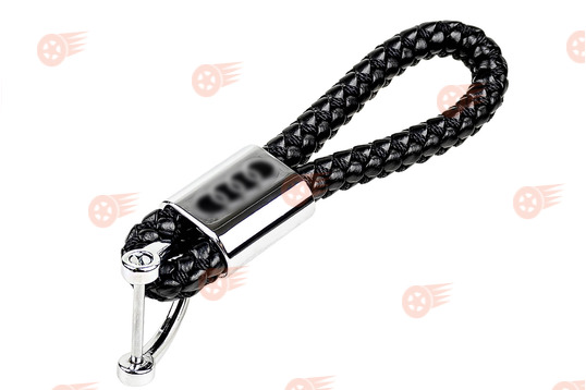 Брелок-петля плетеный черный на ключи Audi_1