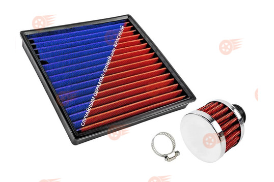 Комплект фильтров нулевого сопротивления (воздушный и картерных газов) на ВАЗ 2107, 2108-2115, Калина, Калина 2, Гранта, Гранта FL, Приора, Нива Легенд, Нива Тревел, Шевроле Нива инжектор_1