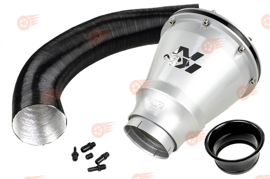 Комплект холодного впуска со встроенным фильтром закрытого типа в серебристом корпусе K&N Apollo Style универсальный на ВАЗ и иномарки_1