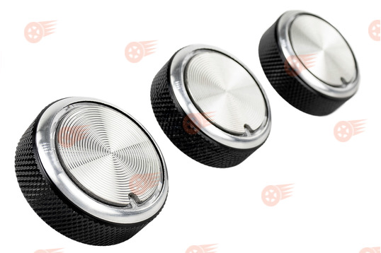 Ручки регулировки блока отопителя металлические Хром на Лада Ларгус, Renault Logan, Sandero, Duster, Nissan Almera_1