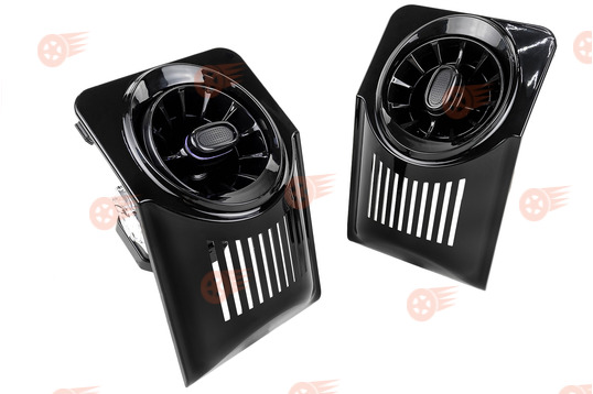 Комплект регулируемых дефлекторов AMG-Style с белой подсветкой с черными лаковыми переходниками на ВАЗ 2104, 2105, 2107_1