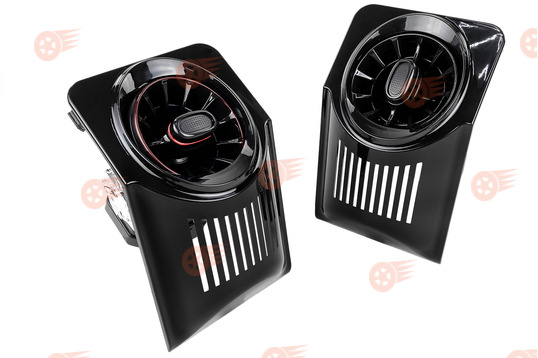 Комплект регулируемых дефлекторов AMG-Style с красной подсветкой с черными лаковыми переходниками на ВАЗ 2104, 2105, 2107_1