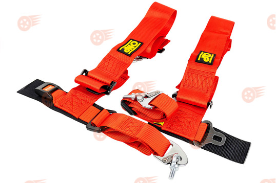 Ремни безопасности 4-точечные Street OMP Style красные универсальные_1