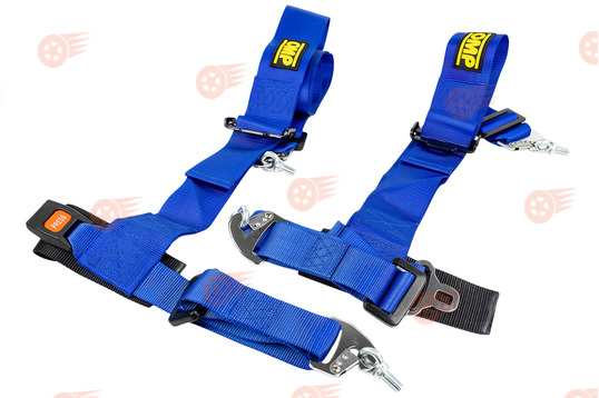 Ремни безопасности 4-точечные Street OMP Style синие универсальные_1