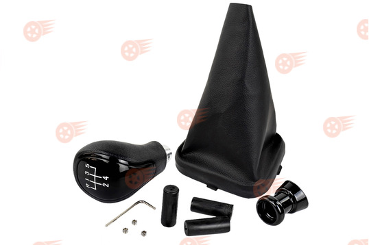 Ручка КПП черный лак, белая подсветка Sal-Man с пыльником на ВАЗ 2113, 2114, 2115_1