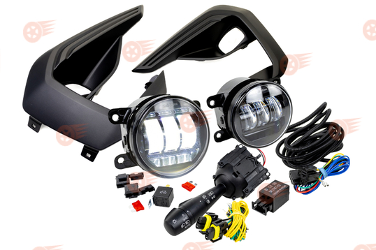 Комплект подключения ПТФ ML Auto Light Technology с противотуманными фарами Sal-Man 65W, подрулевым переключателем и рамками на Лада Веста NG Кросс_1