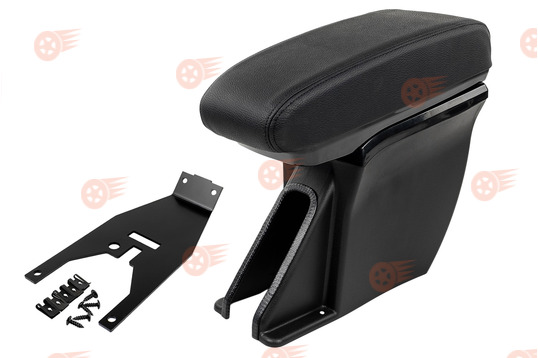 Подлокотник-бокс с подсветкой, черная экокожа с черная строчкой Sal-Man на Лада Гранта FL_1