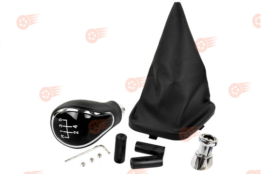 Ручка КПП хром, белая подсветка Sal-Man с пыльником на ВАЗ 2110, 2111, 2112_1