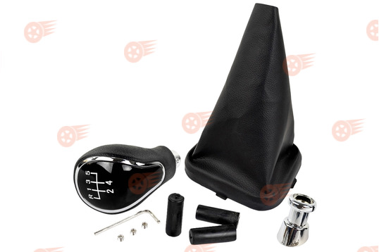 Ручка КПП хром, белая подсветка Sal-Man с пыльником на ВАЗ 2113, 2114, 2115_1