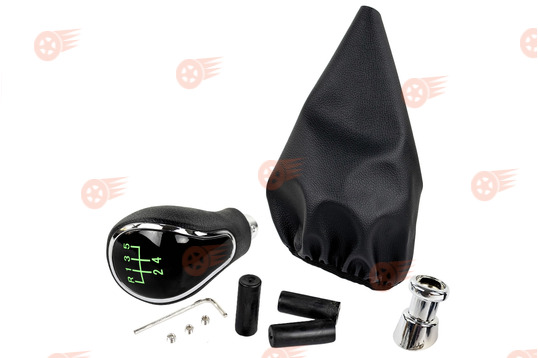 Ручка КПП хром, зеленая подсветка Sal-Man с пыльником на ВАЗ 2108, 2109, 21099_1