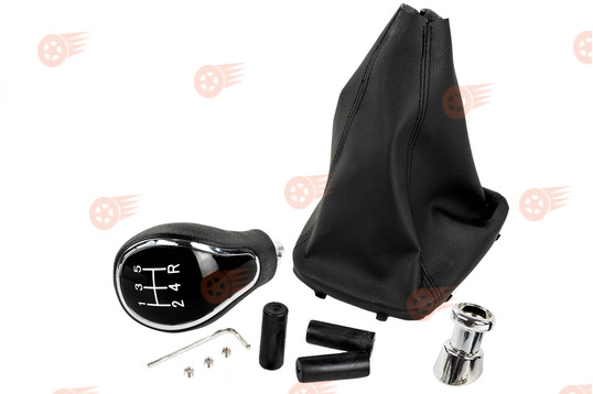 Ручка КПП в стиле Vesta хром, белая подсветка Sal-Man с пыльником на Лада Гранта, Гранта FL, Калина 2, Datsun с тросовым приводом_1