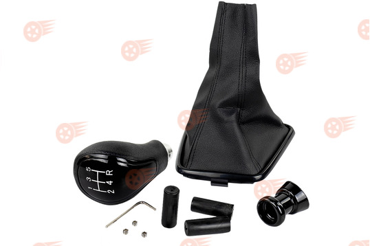 Ручка МКПП черный лак, белая подсветка Sal-Man с пыльником на Лада Веста, Веста NG_1