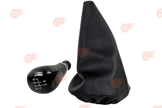 Ручка КПП с черной лаковой вставкой Sal-Man с пыльником на ВАЗ 2108, 2109, 21099_1