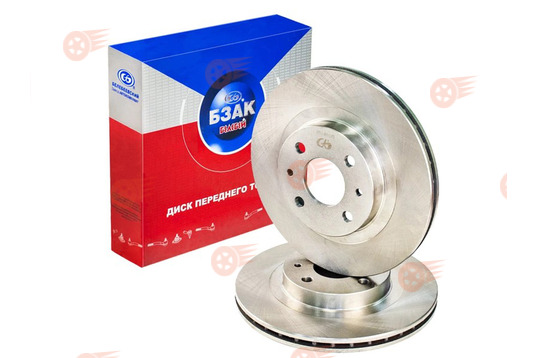 Диски тормозные передние R14 вентилируемые, без насечек и перфорации БЗАК на ВАЗ 2110-2112, Лада Калина, Калина 2, Гранта, Гранта FL, Приора, Datsun_1