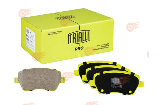 Тормозные колодки передние керамические TRIALLI PRO на Лада Веста, Икс Рей Кросс, Ларгус, Ларгус FL до 2023 г.в., Renault Logan, Duster, Nissan Terrano_1