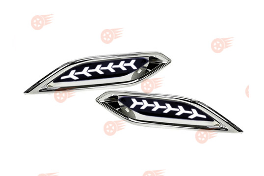 Катафоты заднего бампера диодные белые 3-режимные с узором Y и облицовкой хром на Лада Веста NG_1