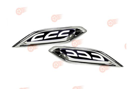 Катафоты заднего бампера диодные белые 3-режимные с узором 3 скобки и облицовкой хром на Лада Веста NG_1