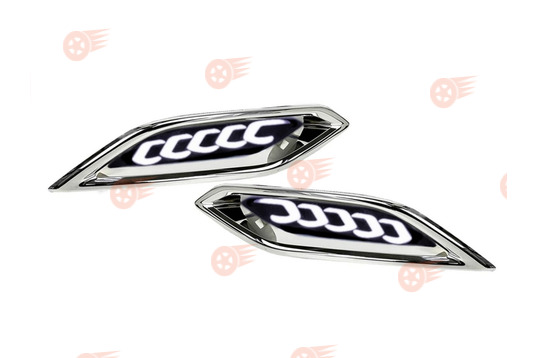 Катафоты заднего бампера диодные белые 3-режимные с узором 5 скоб и облицовкой хром на Лада Веста NG_1