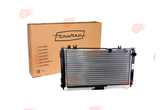 Радиатор охлаждения двигателя ПТИМАШ под кондиционер HALLA на Лада Гранта, Калина 2, Datsun до 2016 г.в._1