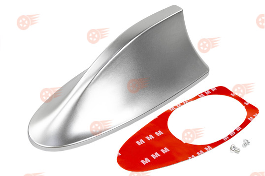 Антенна-плавник на крышу автомобиля серебристая универсальная_1